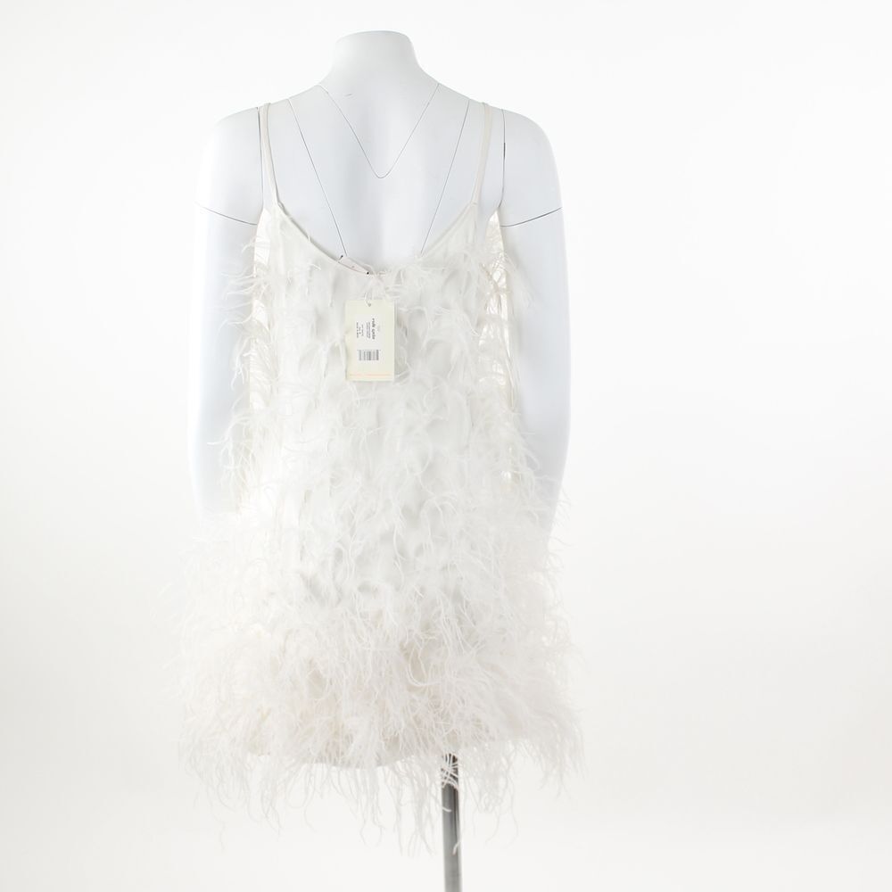 Cult Gaia Zariah Ostritch Feather Dress in Off White - Picture 3 of 5